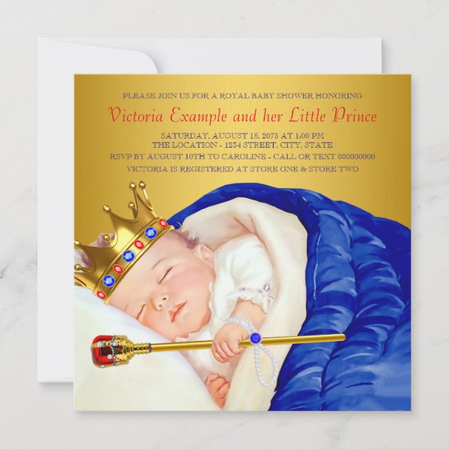 Invitation Baby shower Royal Prince (Devant)
