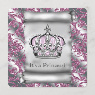 Invitation Baby shower royal royal de rose