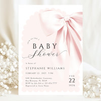Baby Shower Ruban Nœud Rose