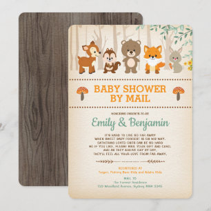 Invitation Baby shower Russe de longue distance de Woodland p