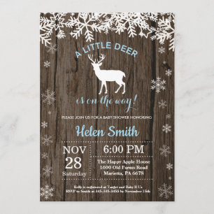 Invitation Baby shower Russe des cerfs d'hiver