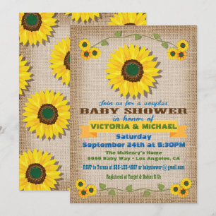 Invitation Baby shower Russe des Couples de tournesol Burlap