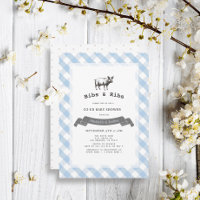Baby shower Rustic Blue En vichy Co-Ed Bibs & Ribs