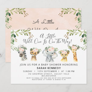 Invitation Baby shower Rustic Floral