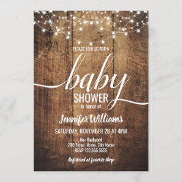 Invitation Baby shower rustique