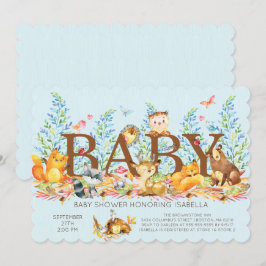Invitation Baby shower Rustique Boysl Woodland