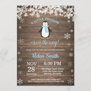Invitation Baby shower rustique de crottes d'hiver