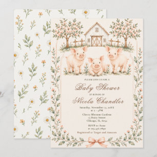 Invitation Baby-Shower Rustique de Ferme