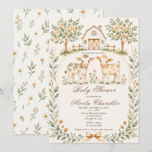Invitation Baby-Shower Rustique de Ferme