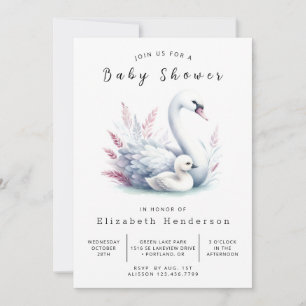 Invitation Baby shower rustique en ligne Swan