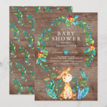 Baby shower Rustique Jungle Giraffe Boy
