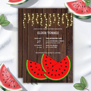 Invitation Baby shower Rustique moderne Watermelon Slices