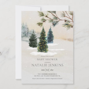 Invitation Baby shower rustique Neutre Genre Forêt