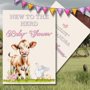Invitation Baby shower Rustique Nouveauté à l'Invitation Herd