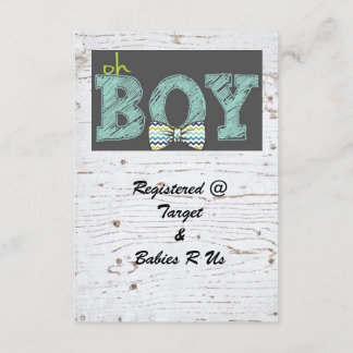 Invitation Baby shower rustique pour garçon