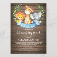Baby shower rustique Safari Jungle Boy par mail