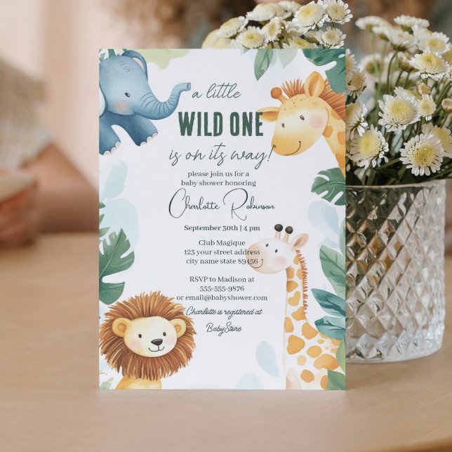 Invitation Baby shower Safari (Créateur téléchargé)