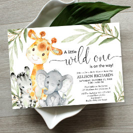Invitation Baby shower Safari animal sauvage un genre neutre