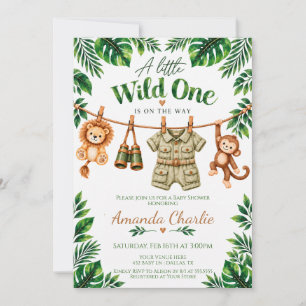 Invitation Baby-Shower Safari Bébé Sauvage Aquarelle