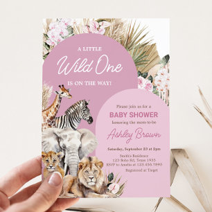 Invitation Baby shower Safari Boho Rose