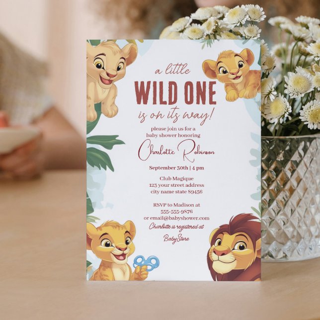 Invitation Baby shower Safari Cute Lions (Créateur téléchargé)