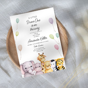 Invitation Baby shower Safari Friends Jungle