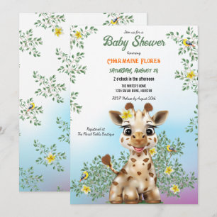 Invitation Baby shower Safari Giraffe