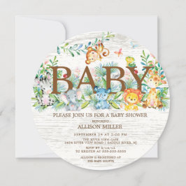 Invitation Baby shower Safari Jungle Cute