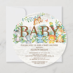 Invitation Baby shower Safari Jungle Cute