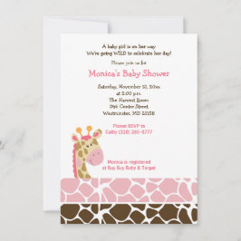Invitation Baby shower Safari Jungle de Girafe Ros