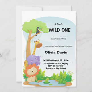 Invitation Baby shower Safari personnalisée
