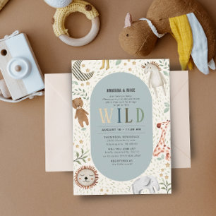 Invitation Baby shower Safari Wild Boy