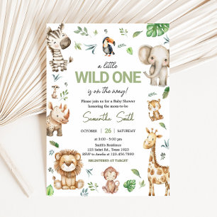 Invitation Baby shower Safari Wild One