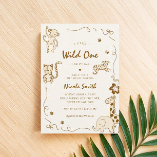 Invitation Baby shower Safari Wild One