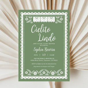 Invitation Baby shower Sage Green Cielito Lindo Talavera