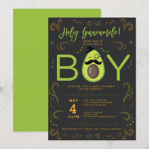 Invitation Baby shower Saint-Guacamole Boy Taco