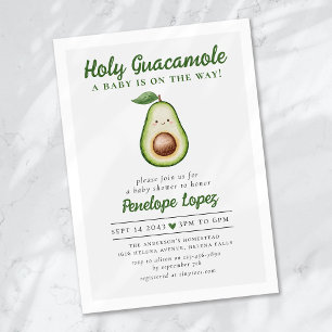 Invitation Baby shower Saint-Guacamole Cute Avocado