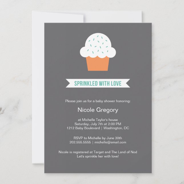 Invitation Baby shower| Saupoudré d'amour (Devant)