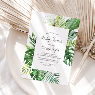 Invitation Baby shower sauvage de palmiers tropicaux