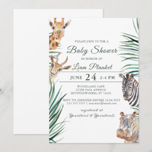 Invitation Baby shower sauvage Jungle Safari