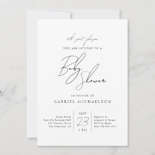 Invitation Baby shower   Script cursif