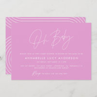 Baby shower script moderne cerise rose girly