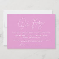 Baby shower script moderne élégant photo girly ros