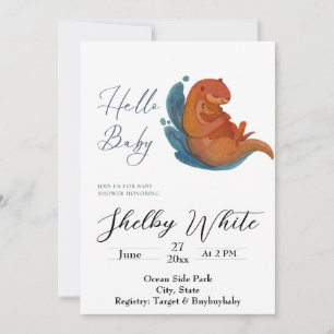 Invitation baby shower Sea Otter 