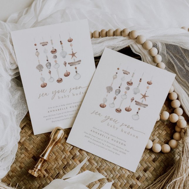 Invitation Baby shower Sea You Bientôt (Zazzle Sea You Soon Baby Shower Invitation)