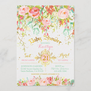 Invitation Baby shower secret de jardin Sparkle Enchanted