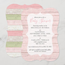 Baby shower Shabby rose & Sage vert bois rustique 