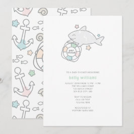 Invitation Baby shower Shark Ahoy