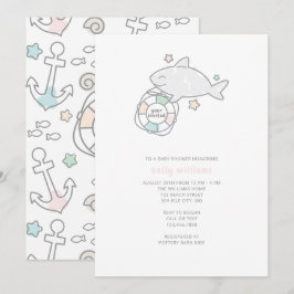 Invitation Baby shower Shark Ahoy