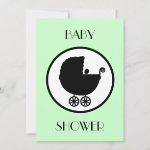 Invitation Baby shower Silhouette de transport bébé Invitatio